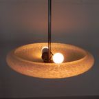 Art Deco Hanglamp Met Gewolkte Glazen Schaal, Jaren 30 thumbnail 14