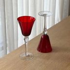 Set Of 4 Vintage Ruby Red Wine Glasses thumbnail 4