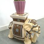 Porseleinen Olifant Plantentafel, Vintage Bijzettafel thumbnail 9