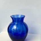 Italian Design - Empoli - Mid-Century Handgeblazen Vaas Kobalt Blauw thumbnail 6