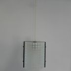 Vintage Hanglamp Glas Metaal, Mooi Strak Design, Sixties thumbnail 3