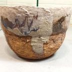 Grote Handgemaakt Keramische Wabi Sabi Schaal / Pot thumbnail 5