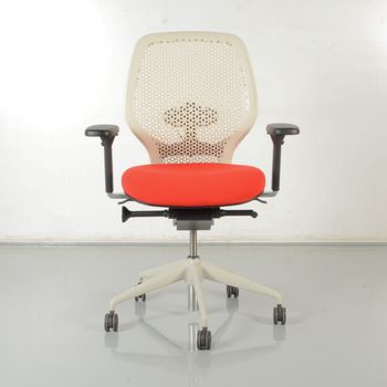 Orangebox Bureaustoel, Rood / Wit, 4D Armleggers