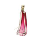 Paarse Roze Tafellamp Kristal Val Saint Lambert Swirl Jaren 60 thumbnail 2