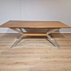 Hulsta Et1100 Eettafel - Hout - Chroom Onderstel -nieuwstaat thumbnail 6