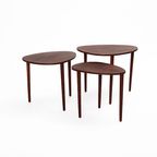Set Of Three Nesting Tables By Beder Trædrejeri, Denmark 1960s thumbnail 5