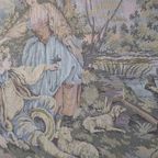 Antieke Italiaanse Gobelin In Houten Lijst thumbnail 4