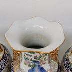 Vintage Oosterse Vazen Balustervazen, Canton Vaas Porselein thumbnail 16