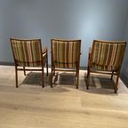 Set Of Three Walnut Arm Rest Chairs thumbnail 6