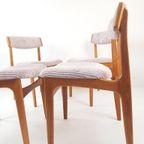 Vintage Houten Stoelen Licht Roze Ribstof Gerestaureerd thumbnail 7
