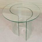 Vintage Ronde Glazen Bijzettafel, Postmodern thumbnail 11