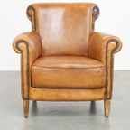 Comfortabele, Gezellige Armchair Gemaakt Van Schapenleer Met Een Correcte Afwerking Met Siernagel thumbnail 3