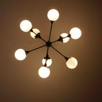 Mid-century Italiaanse Bollen Luster In Messing En Melkglas thumbnail 13