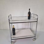 Franse Vintage Trolley Barcart Formica Chroom Bauhaus thumbnail 2