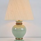 Vintage Le Dauphin Keramiek Tafellamp Pastel France '70 Goud thumbnail 4