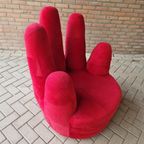 90'S Vintage Fauteuil Rode Handstoel Retro Fauteuil thumbnail 5