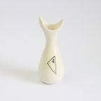 Organic 1950S Shaped White Ceramic Base By Flora Pottery thumbnail 2