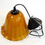 Vintage Glazen Hanglamp – Oker Geschulpt thumbnail 5