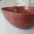 Handgemaakte Schaal. Appelvorm. Teak. Mid-Century thumbnail 5