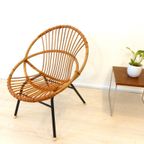 Retro Vintage Rotan Fauteuil Stoel Kast Jaren 60 / 70 Riet thumbnail 2