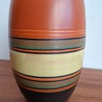 Vintage West Germany Vaas Oranje, Zwart thumbnail 6