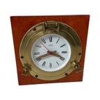 Royal Marine - Vintage - Wall Mounted Or Standing Ships Clock - Made From Brass And Wood thumbnail 3