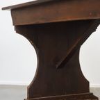 Prachtige Antieke Engelse Pinewood Kloostertafel Uit De 19E Eeuw Met Mooie Originele Details thumbnail 13