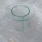 Vintage Postmodern Glazen Bijzettafel, Rond thumbnail 9