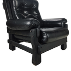 All Black Brutalist Lounge Chair 1970S thumbnail 2