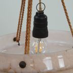 Vintage Zacht Roze Gemarmerd Glazen Art Deco Design Hanglamp thumbnail 5