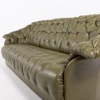 Chesterfield Style Green Leather Sofa From Skippers, Denmark thumbnail 5