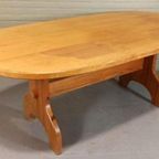 Vintage Grote Massief Grenen Eettafel, Ovaal, 180 X 90 Cm thumbnail 2
