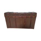 Les Hirondelles Bruxelles - Steamer Trunk With Compartments - Mounted On Wheels - Leather Handles thumbnail 9