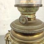 Antieke Messing Olielamp Op Marmeren Voet thumbnail 8