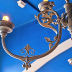 Large Antique Metal Chandelier thumbnail 5