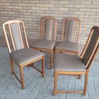 Vintage Set Van 4 Teakhouten Stoelen thumbnail 3