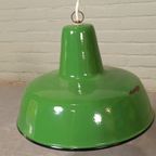 Vintage Emaille Industriële Hanglamp, Groen thumbnail 2