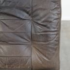 Grijze Vintage Lederen Design Element/ Fauteuil Uit De Jaren ’70 + Hocker thumbnail 8