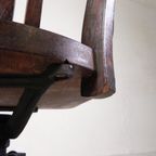 Eiken Bureaustoel, Atelierstoel, In Hoogte Verstelbaar, Jaren 30 thumbnail 27