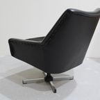 Vintage Fauteuil, Zetel - Zwart Skai, Jaren '60 | 00938 thumbnail 6