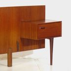 Vintage Mid Century Double Bed Headboard With Nightstands In Teak, 1960s thumbnail 4
