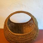 Vintage Round Mid Century Swedish Willow Basket Large thumbnail 6