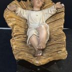 Grote Oude Gipsen Jezus In De Kribbe, 29 Cm Lang thumbnail 7
