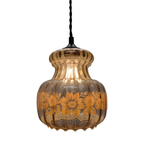 Vintage Glazen Hanglamp Met Bloemen thumbnail 9