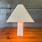 Vintage Jaren 70 Wit Metalen Post Modern Design Tafellamp thumbnail 9