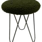 Vintage Kruk Met Hairpin Legs En Vachtje Klein Krukje 60's thumbnail 5