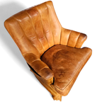 Sheep Leather Club Chair 1970s With Magazine Holder thumbnail 9