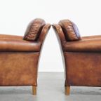 Set Van 2 Schapenleren Armchairs In Engelse Stijl Met Een Unieke Vormgeving En Mooie Kleuren thumbnail 5