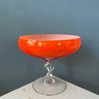 Vintage Murano Stijl Vaas / Glas In Oranje /Rode Kleur thumbnail 2