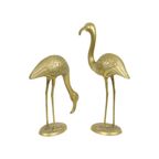 Vintage Koppel Gouden Flamingos Xl Koper Messing Beeld Mid Century Design 55Cm thumbnail 3